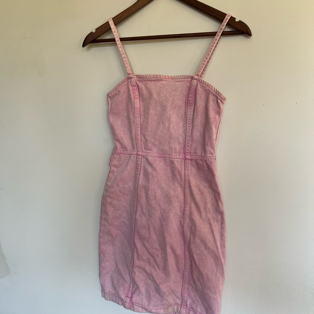 H&M Pink Jeans Mini Dress